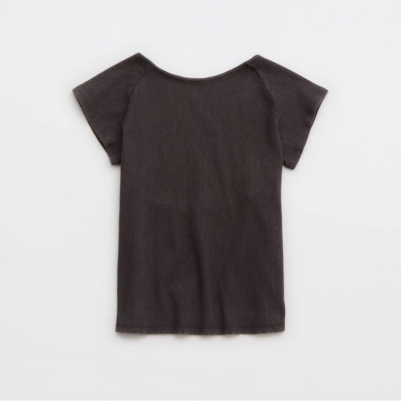 AERIE Ribbed Open Back T-Shirt - Picture 3 of 6
